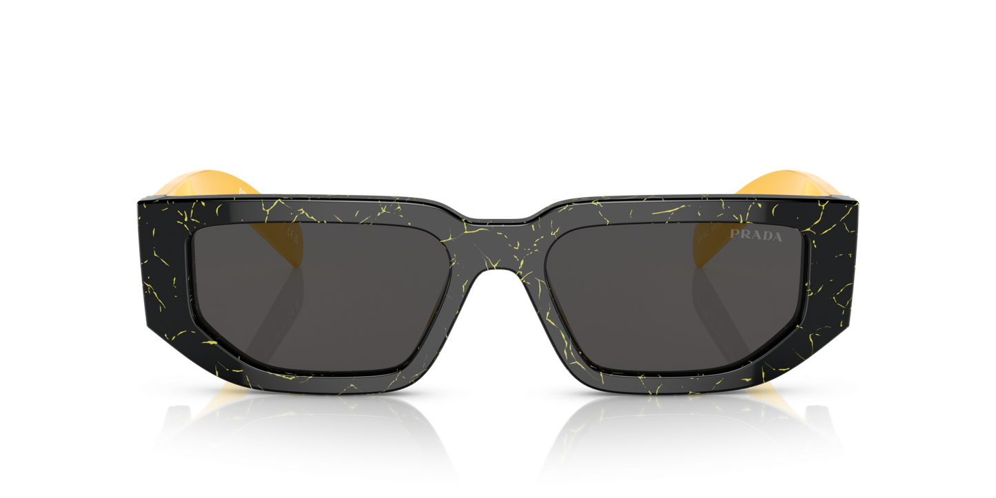 Prada Sunglasses Black Yellow Marble-Dark Grey | PRADA PR 09ZS Black Yellow Marble-Dark Grey