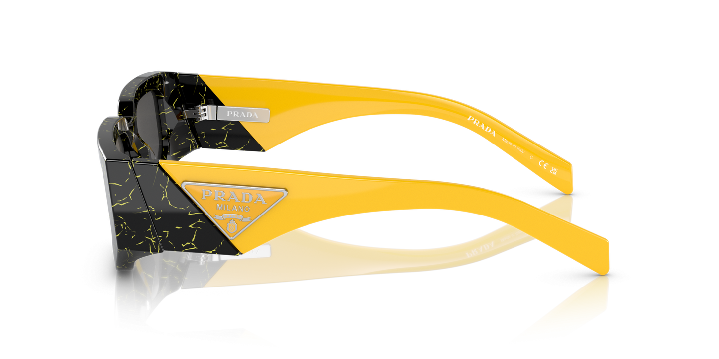 משקפי שמש פראדה שחור צהוב שיש-אפור כהה | PRADA PR 09ZS Black Yellow Marble-Dark Grey
