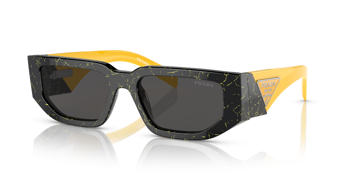 Prada Sunglasses Black Yellow Marble-Dark Grey | PRADA PR 09ZS Black Yellow Marble-Dark Grey