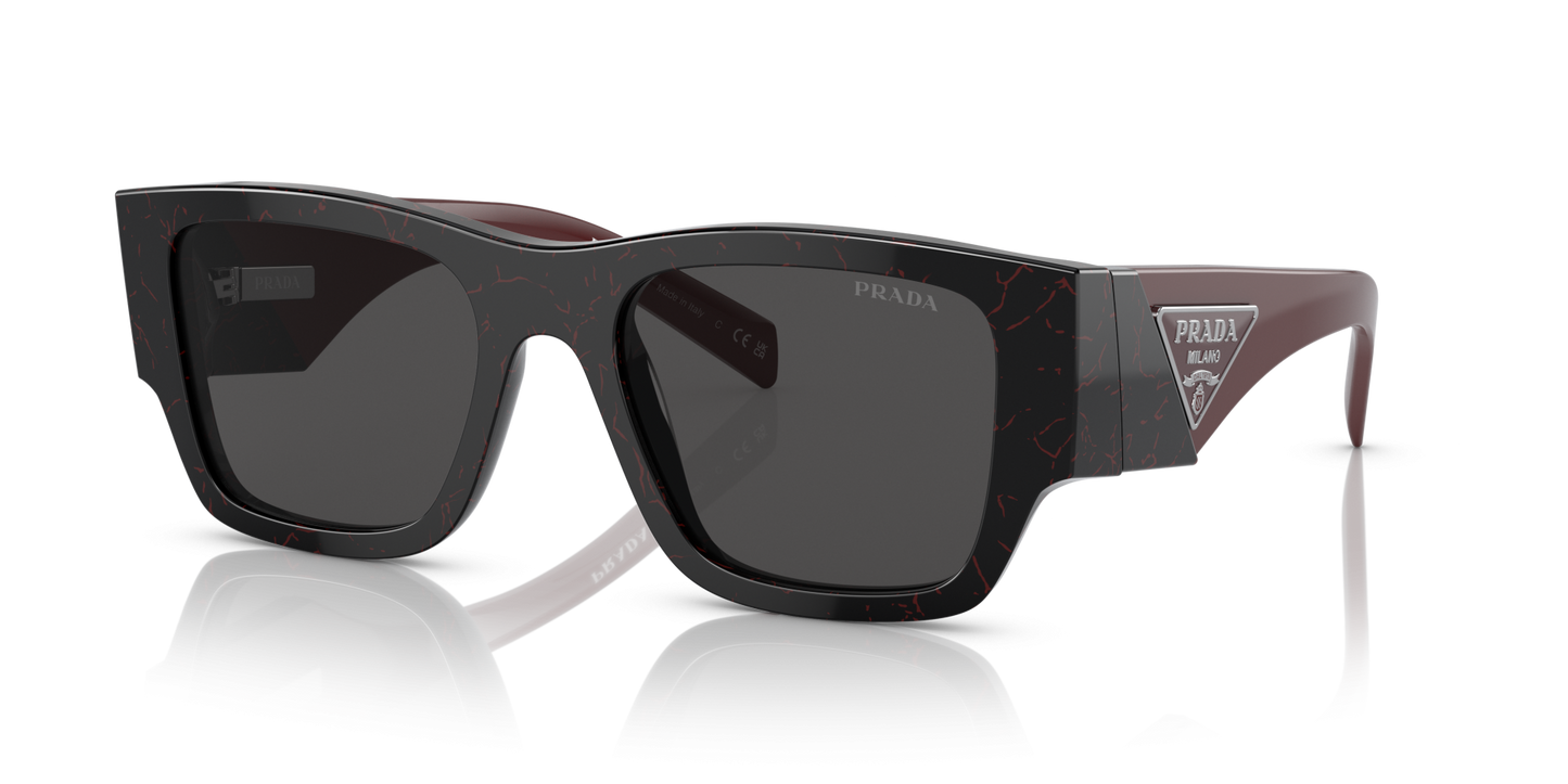 Prada PR 10ZS Black Etruscan Marble-Dark Grey Sunglasses