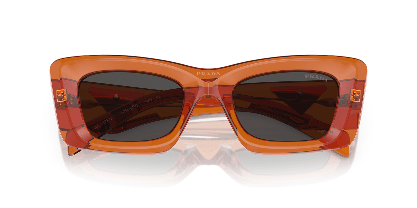 Prada Crystal Orange-Dark Grey Sunglasses | PRADA PR 13ZS Crystal Orange-Dark Grey