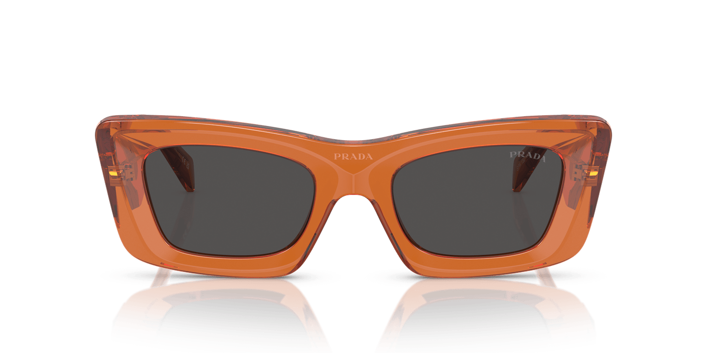 Prada Crystal Orange-Dark Grey Sunglasses | PRADA PR 13ZS Crystal Orange-Dark Grey