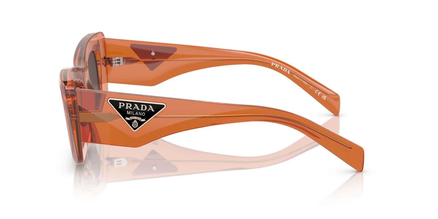 Prada Crystal Orange-Dark Grey Sunglasses | PRADA PR 13ZS Crystal Orange-Dark Grey