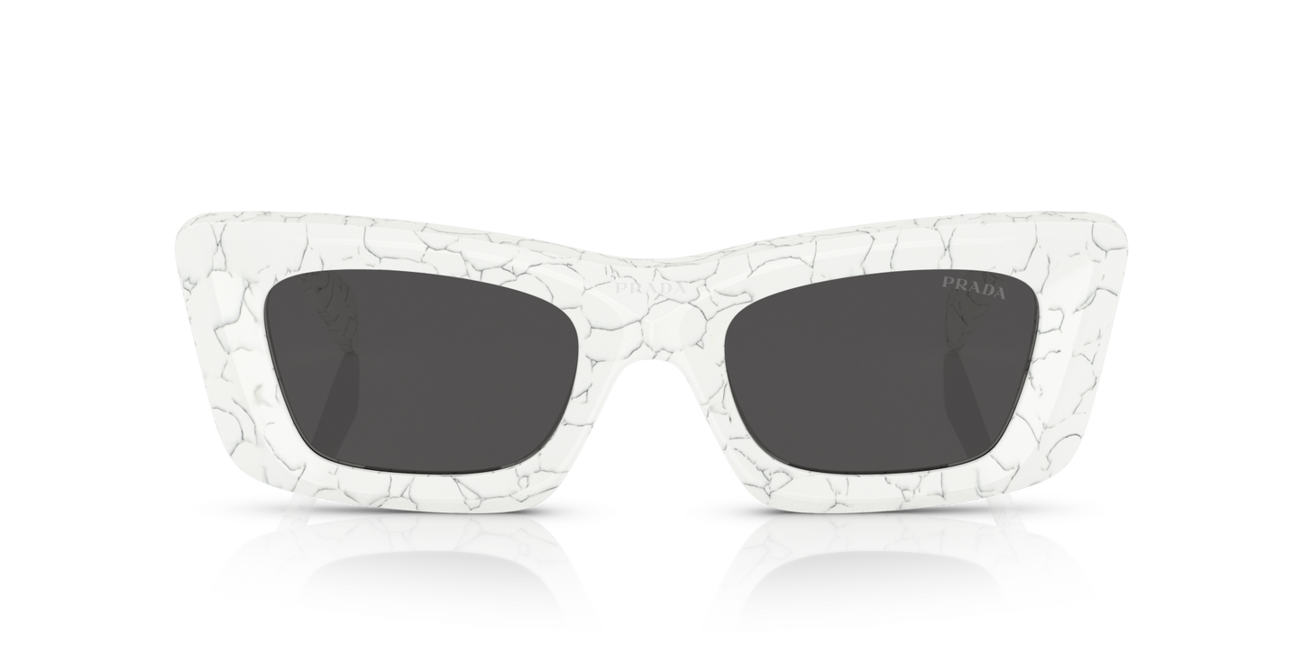 Prada Sunglasses Matte White Marble-Dark Grey | PRADA PR 13ZS Matte White Marble-Dark Grey