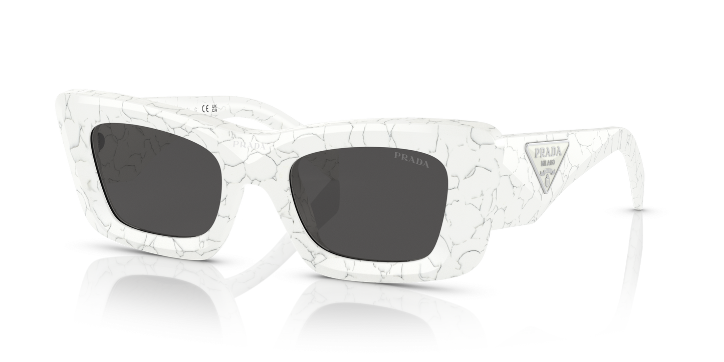 Prada Sunglasses Matte White Marble-Dark Grey | PRADA PR 13ZS Matte White Marble-Dark Grey