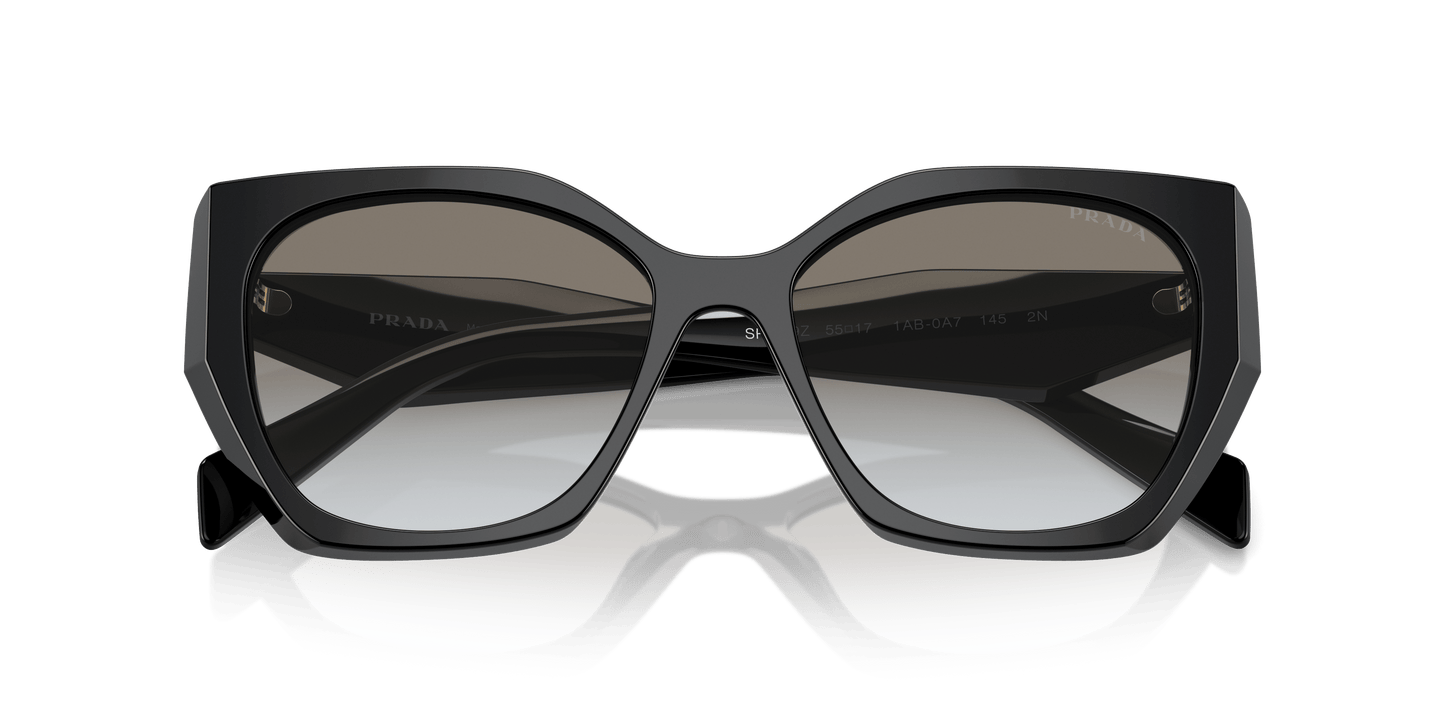 نظارة شمسية برادا باللونين الأسود والرمادي المتدرج | برادا PR 19ZS تدرج اللون الأسود والرمادي