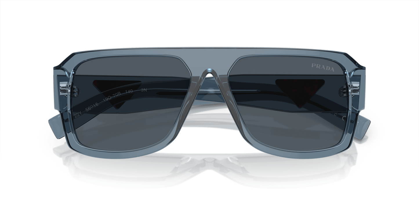 משקפי שמש פראדה שקופים אפור-אפור כהה | Prada PR 22YS Transparent Grey-Dark Grey