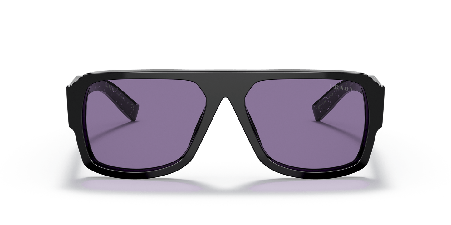 Prada PR 22YS Black-Violet Mirror Internal Silver Sunglasses