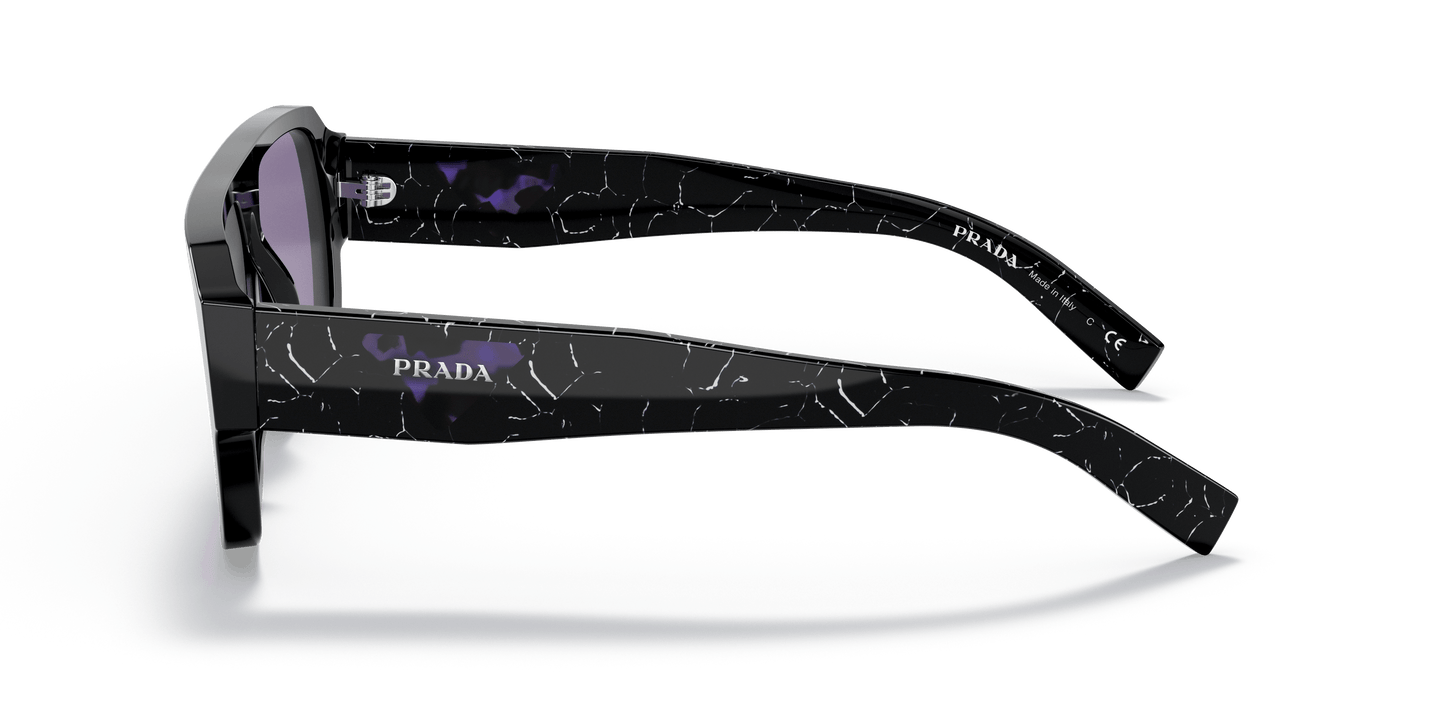 Prada PR 22YS Black-Violet Mirror Internal Silver Sunglasses