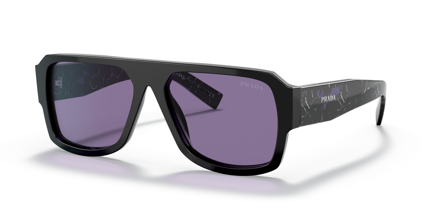 Prada PR 22YS Black-Violet Mirror Internal Silver Sunglasses