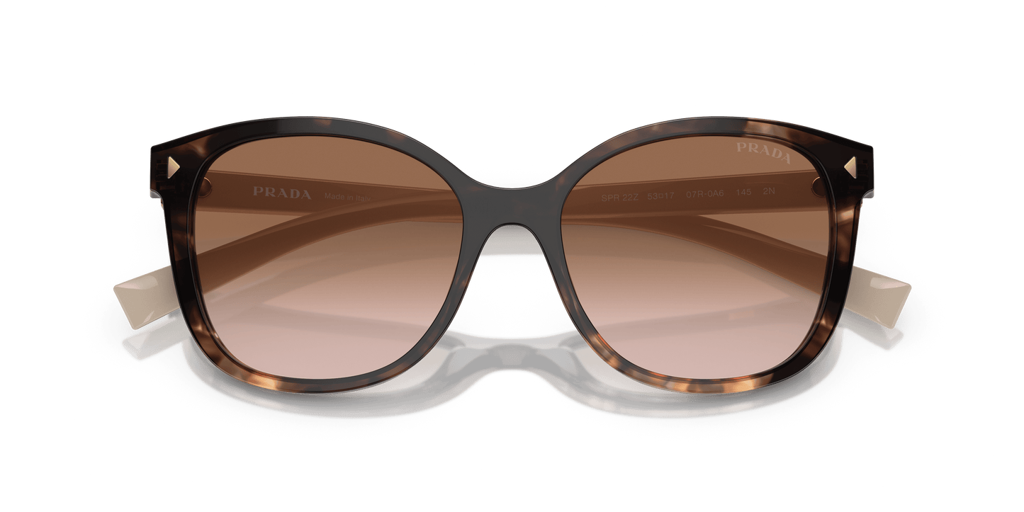 Prada Sunglasses Caramel Tortoise-Brown Gradient | PRADA PR 22ZS Caramel Tortoise-Brown Gradient