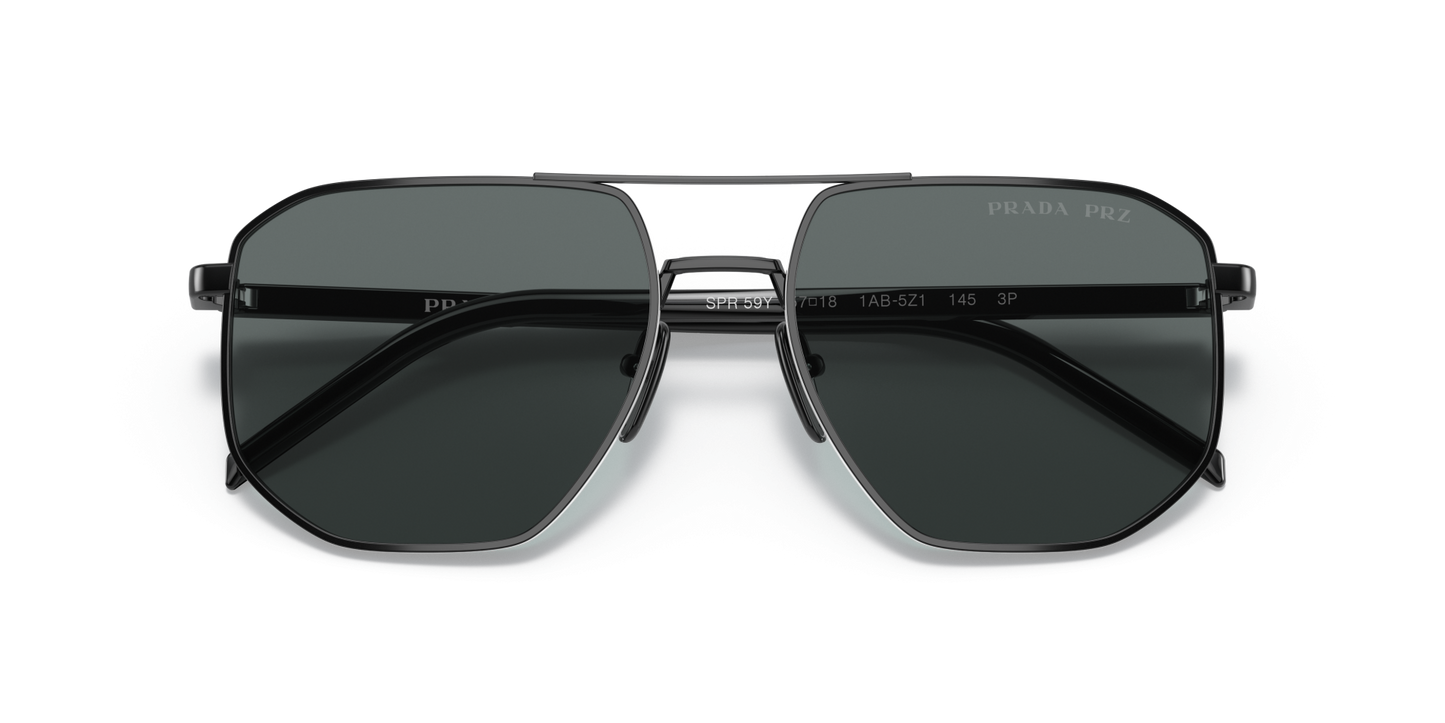 משקפי שמש פראדה שחור-קוטב אפור כהה | Prada PR 59YS Black-Polar Dark Grey