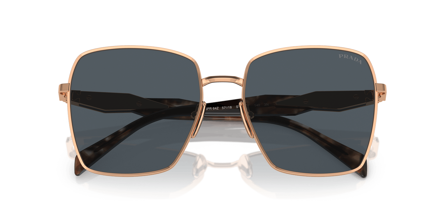 משקפי שמש של פראדה ורוד זהב-אפור כהה | PRADA PR 64ZS Pink Gold-Dark Grey
