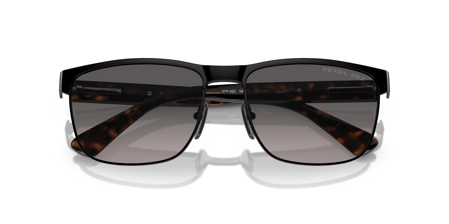 Prada Sunglasses Black-Polar Grey Gradient | Prada PR 66ZS Black-Polar Grey Gradient