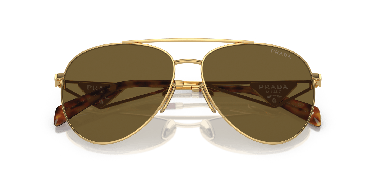 משקפי שמש של פראדה זהב-חום כהה | PRADA PR 73ZS Gold-Dark Brown