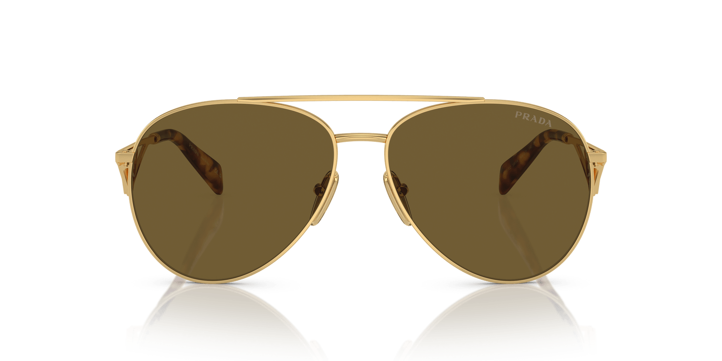 Prada Sunglasses Gold-Dark Brown | PRADA PR 73ZS Gold-Dark Brown