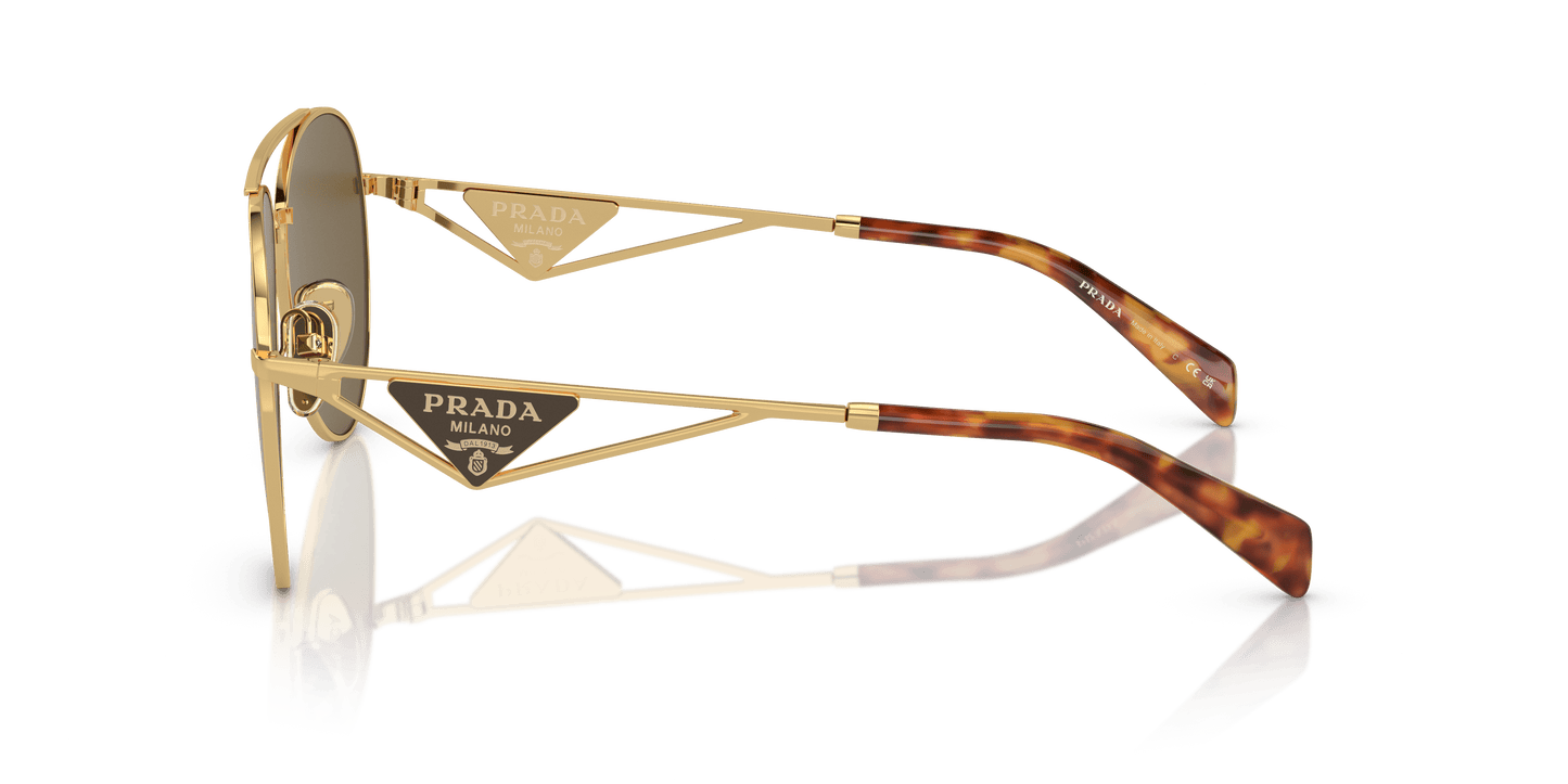 Prada Sunglasses Gold-Dark Brown | PRADA PR 73ZS Gold-Dark Brown