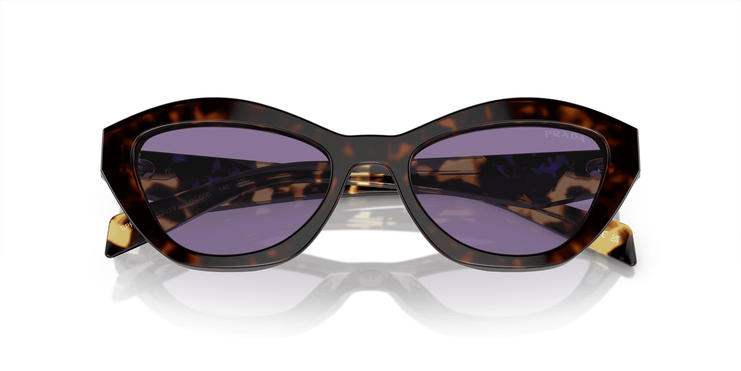 PRADA PR A02S Havana-Violet Mirror Internal Silver Sunglasses
