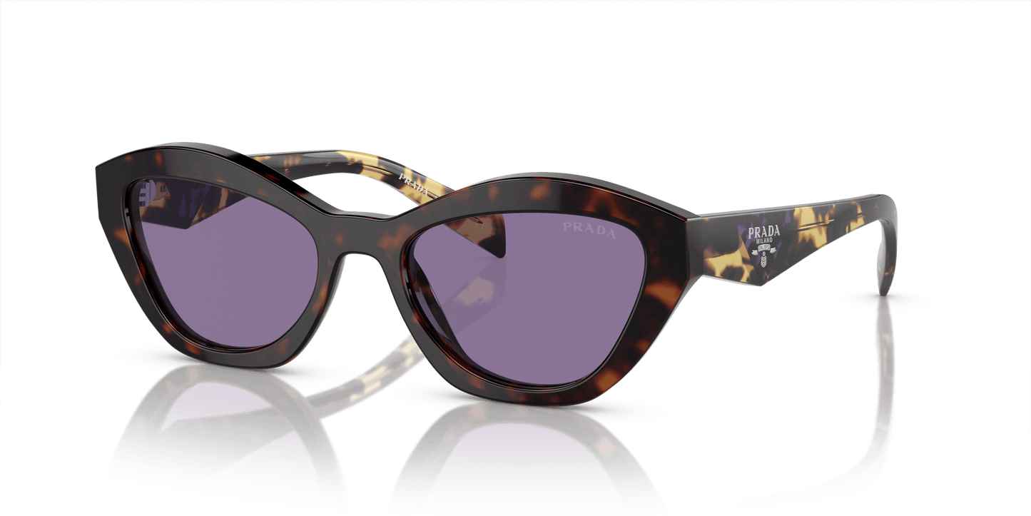 PRADA PR A02S Havana-Violet Mirror Internal Silver Sunglasses
