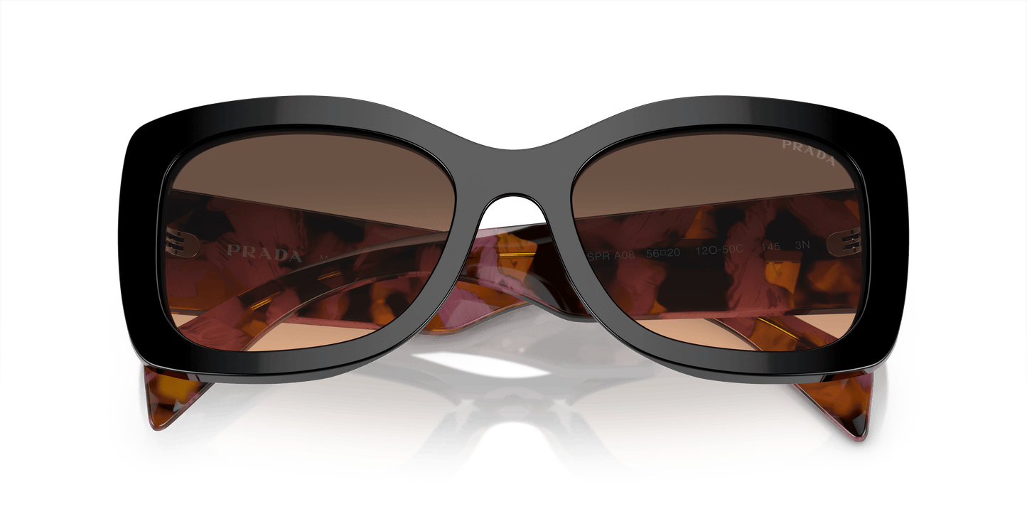 Prada Sunglasses Mahogany-Brown Gradient Grey | PRADA PR A08S Mahogany-Brown Gradient Grey