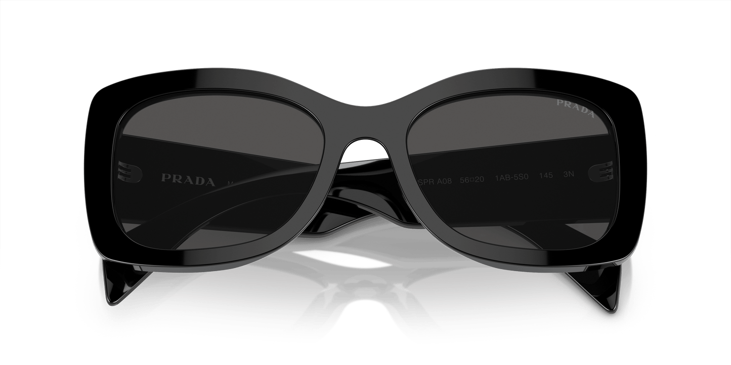 משקפי שמש פראדה שחור-אפור כהה | PRADA PR A08S Black-Dark Grey