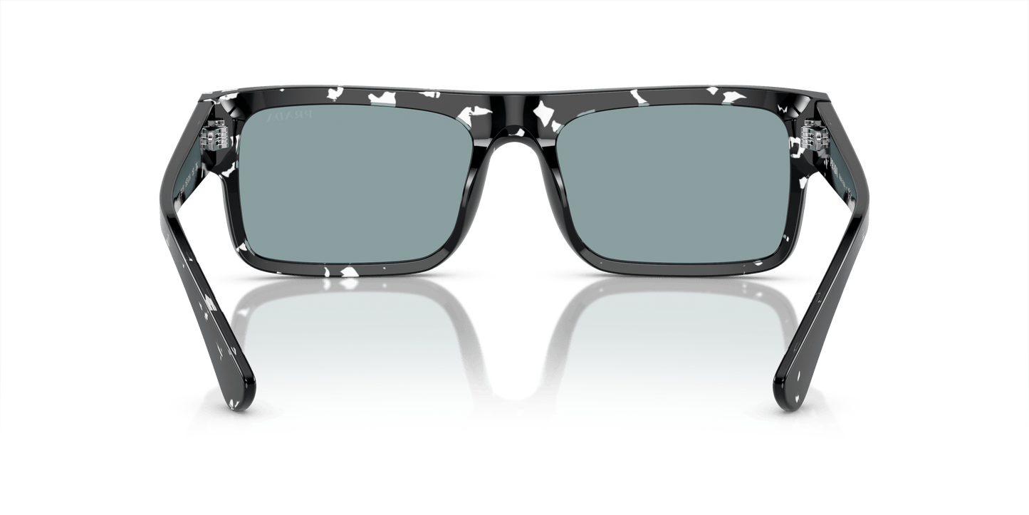 Prada PR A10S Havana Black Transparent-Light Blue Mirror Silver Sunglasses