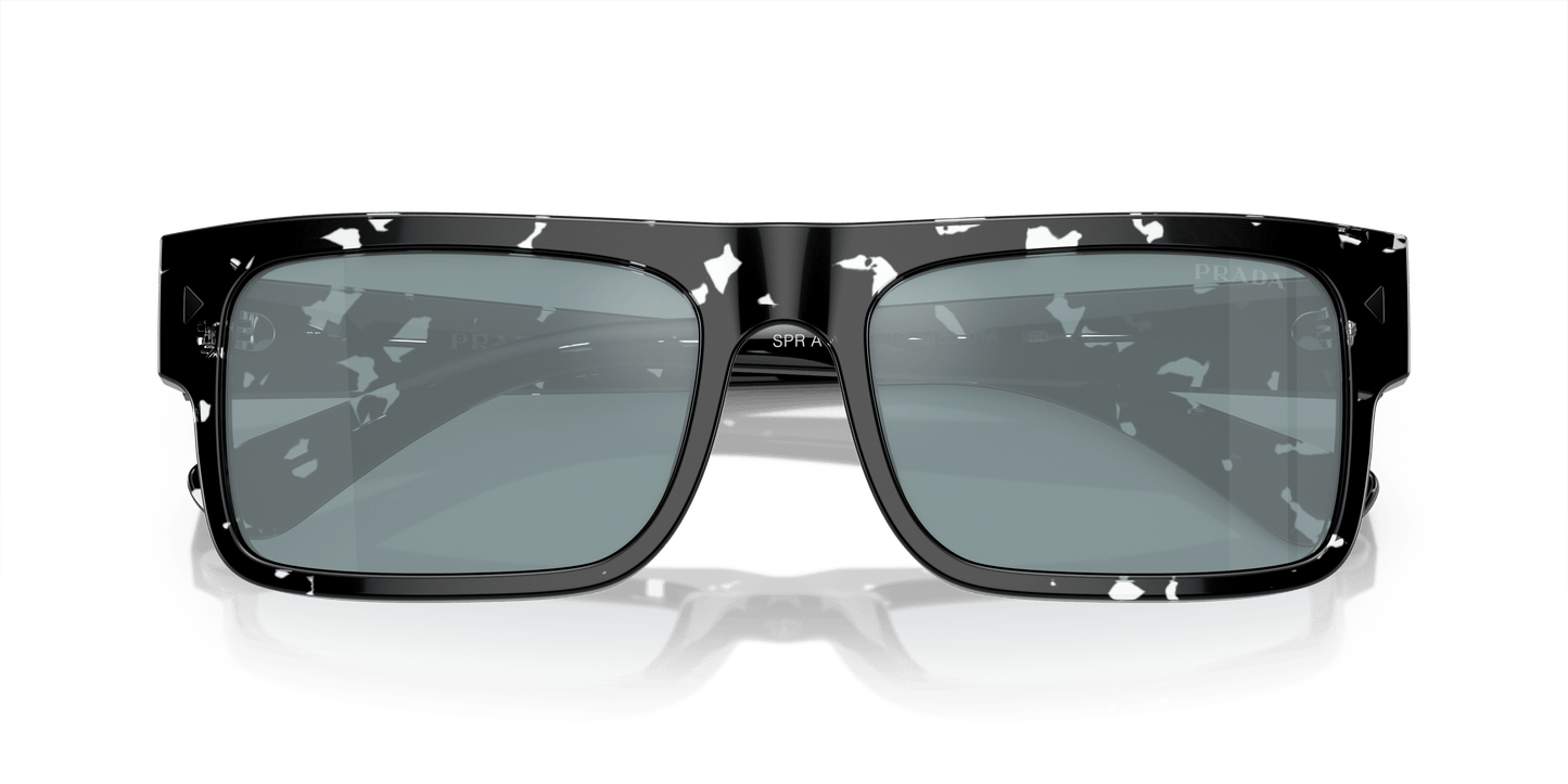 משקפי שמש פראדה הוואנה שחור שקוף-תכלת מראה כסף | Prada PR A10S Havana Black Transparent-Light Blue Mirror Silver