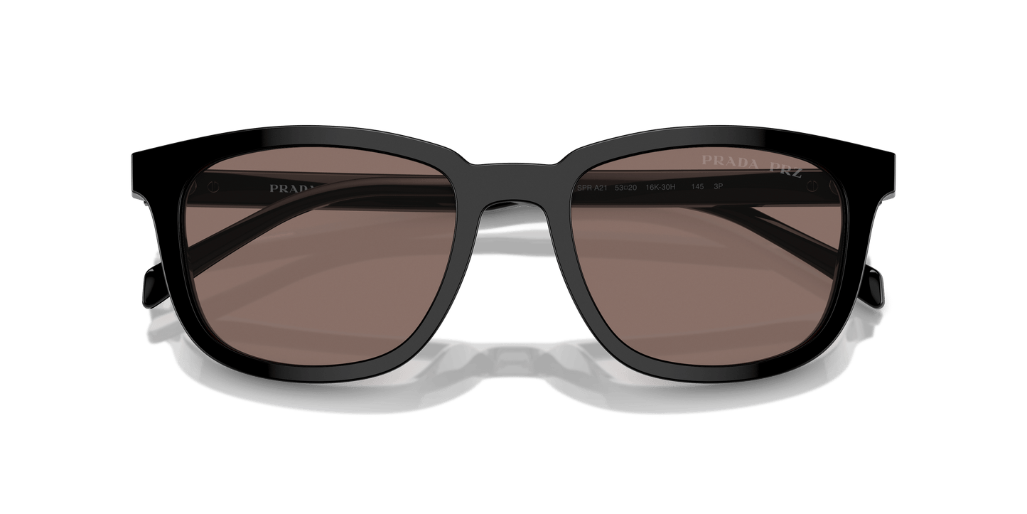 משקפי שמש פראדה שחור-קוטבי חום | Prada PR A21S Black-Polar Brown