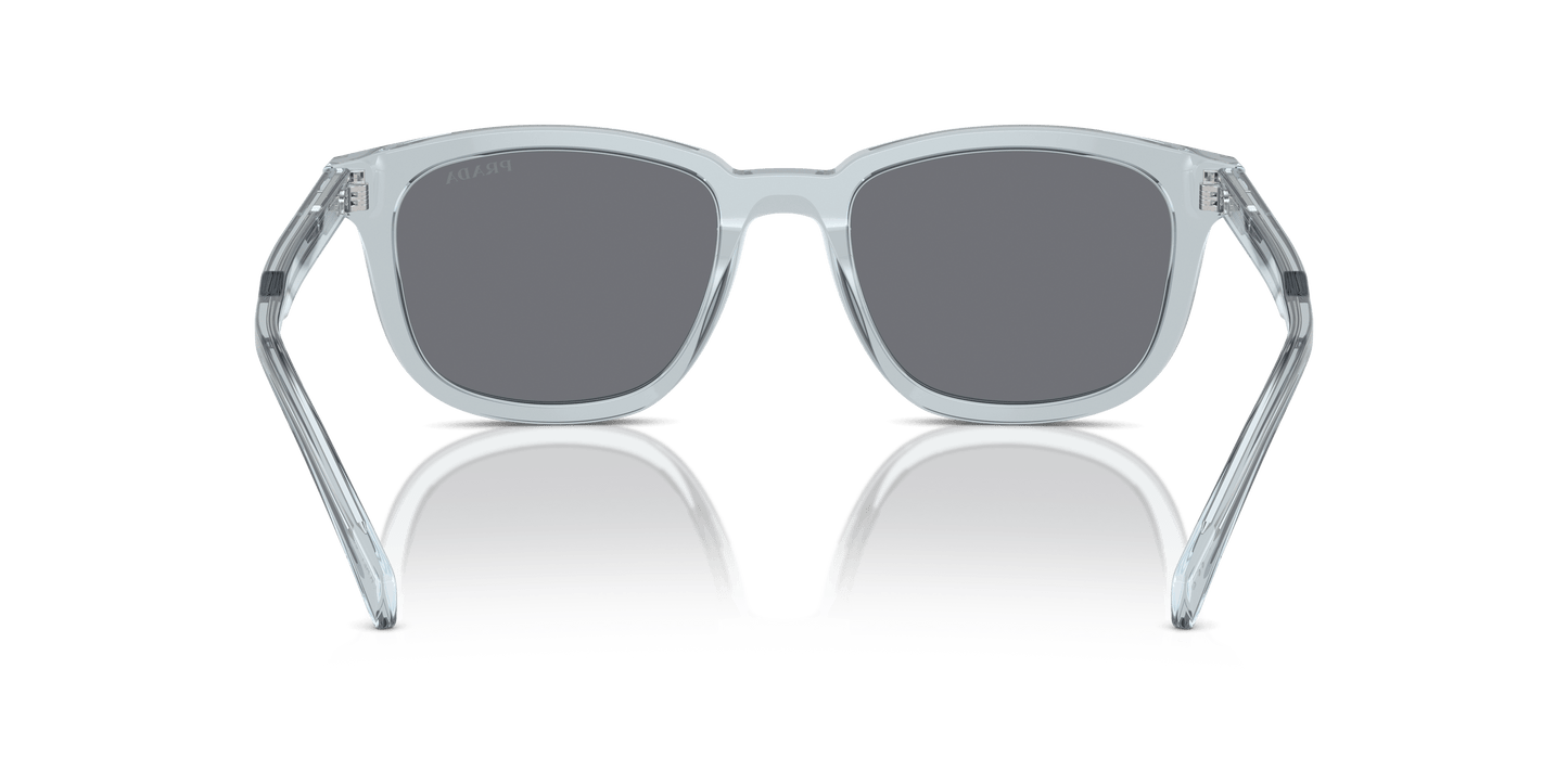 Prada Sunglasses Transparent Azure-Dark Grey Flash Silver | Prada PR A21S Transparent Azure-Dark Grey Flash Silver