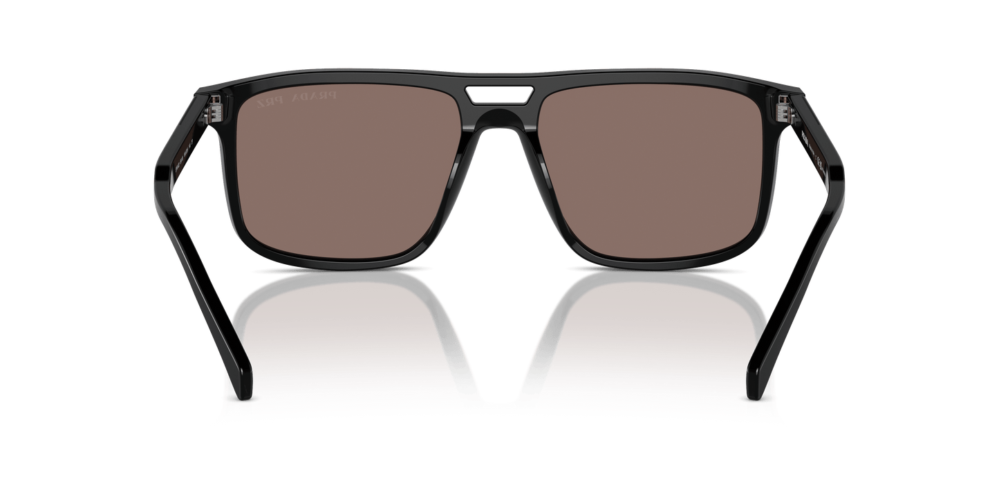 משקפי שמש פראדה שחור-קוטבי חום | Prada PR A22S Black-Polar Brown