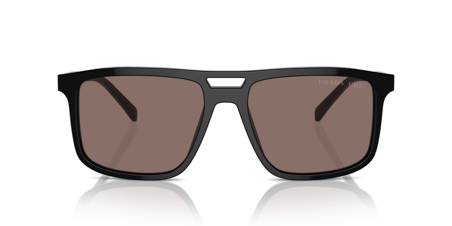 משקפי שמש פראדה שחור-קוטבי חום | Prada PR A22S Black-Polar Brown