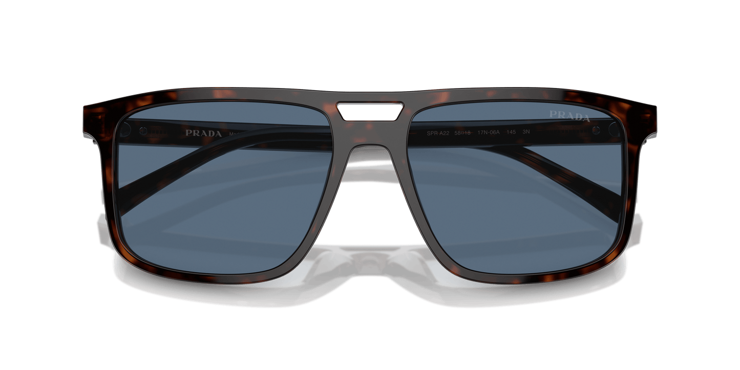 משקפי שמש פראדה רדיקה צב-כחול כהה | Prada PR A22S Radica Tortoise-Dark Blue
