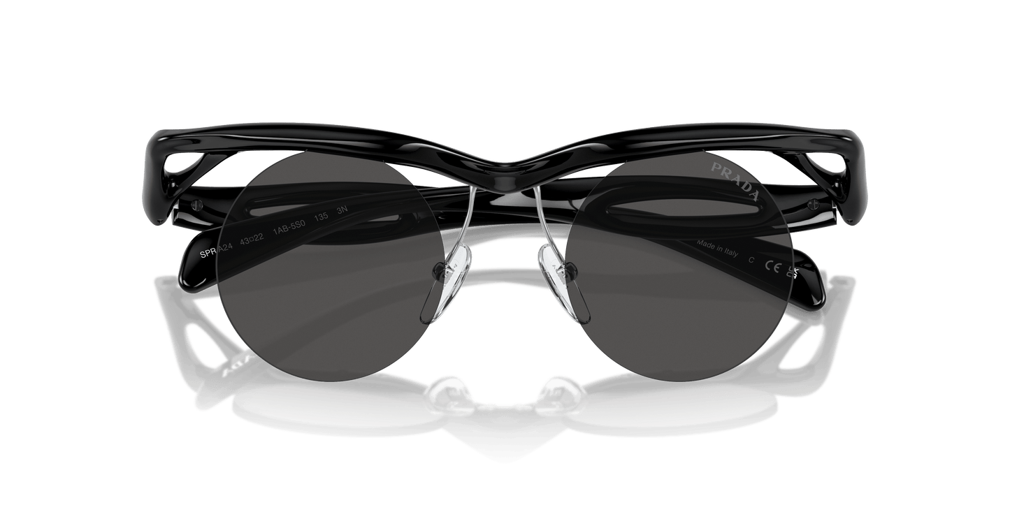 משקפי שמש פראדה שחור-אפור כהה | PRADA PR A24S Black-Dark Grey