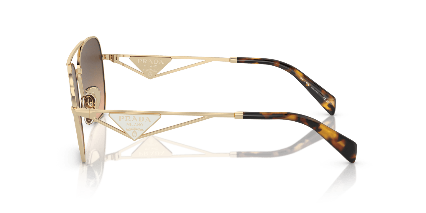 Prada Sunglasses Pale Gold-Brown Gradient Grey | PRADA PR A50S Pale Gold-Brown Gradient Grey