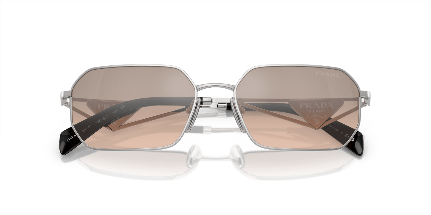 Prada Sunglasses Mirror Gold-Brown Pale Silver Gradient | PRADA PR A51S Pale Gold-Brown Mirror Silver Gradient