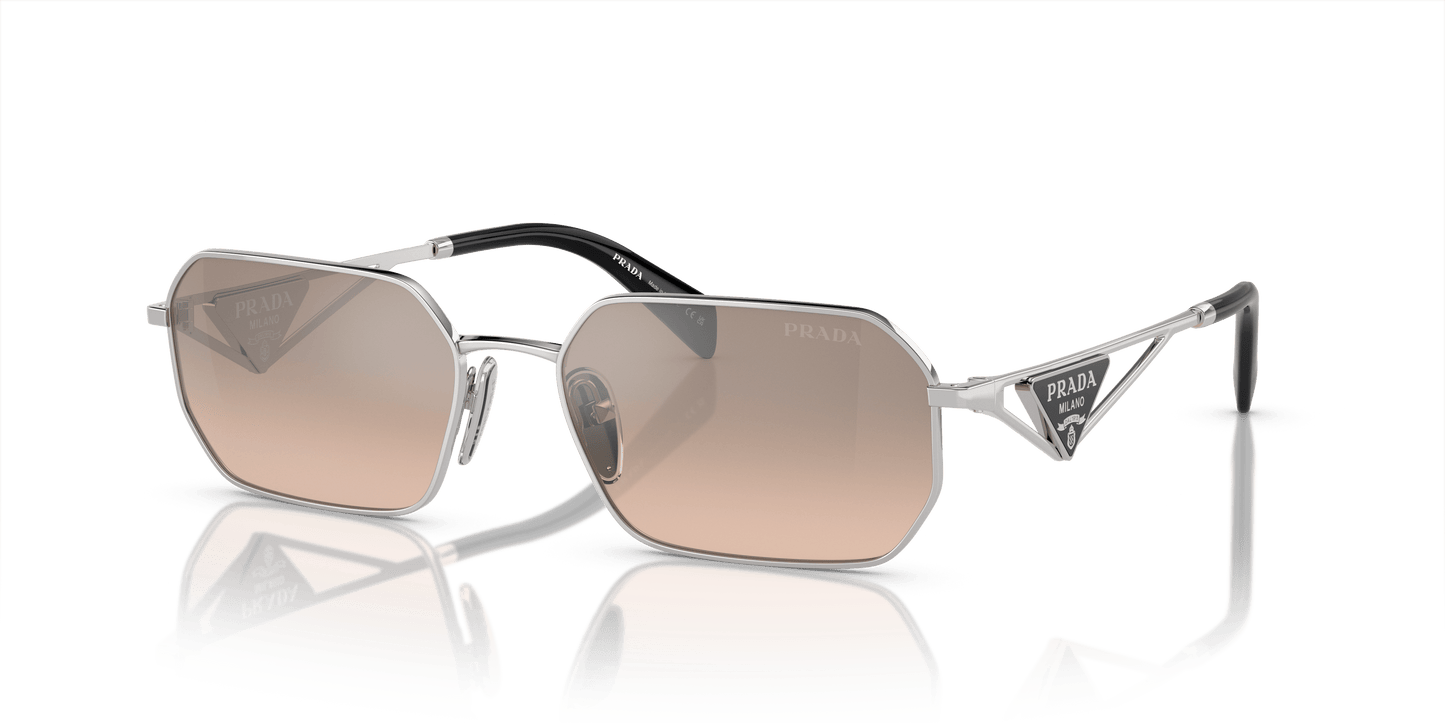 Prada Sunglasses Mirror Gold-Brown Pale Silver Gradient | PRADA PR A51S Pale Gold-Brown Mirror Silver Gradient