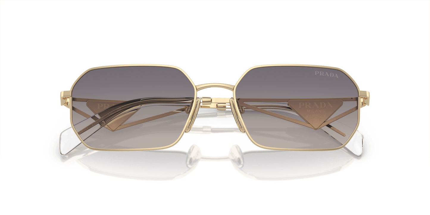Prada Sunglasses Pale Gold-Gradient Blue Mirror Silver | PRADA PR A51S Pale Gold-Gradient Blue Mirror Silver