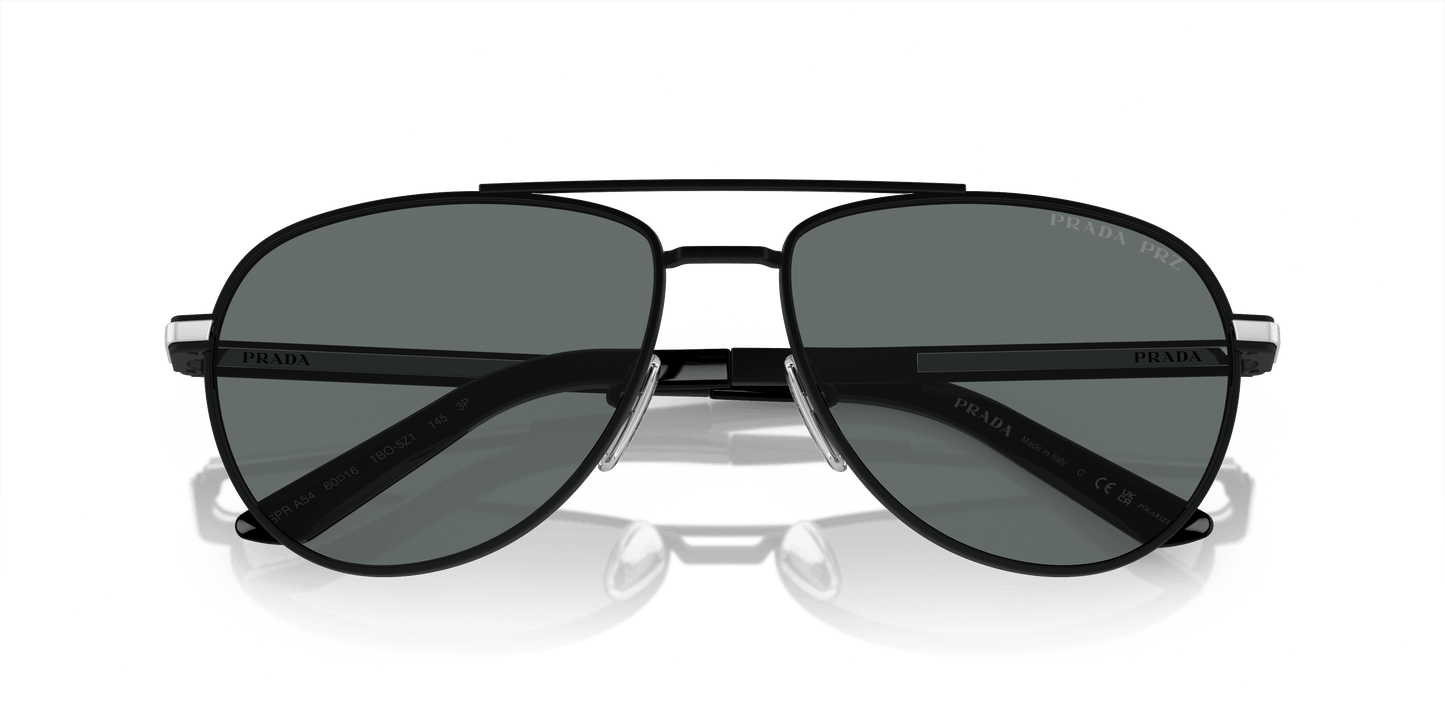 משקפי שמש פראדה מט שחור-אפור כהה קוטב | Prada PR A54S Matte Black-Dark Grey Polar