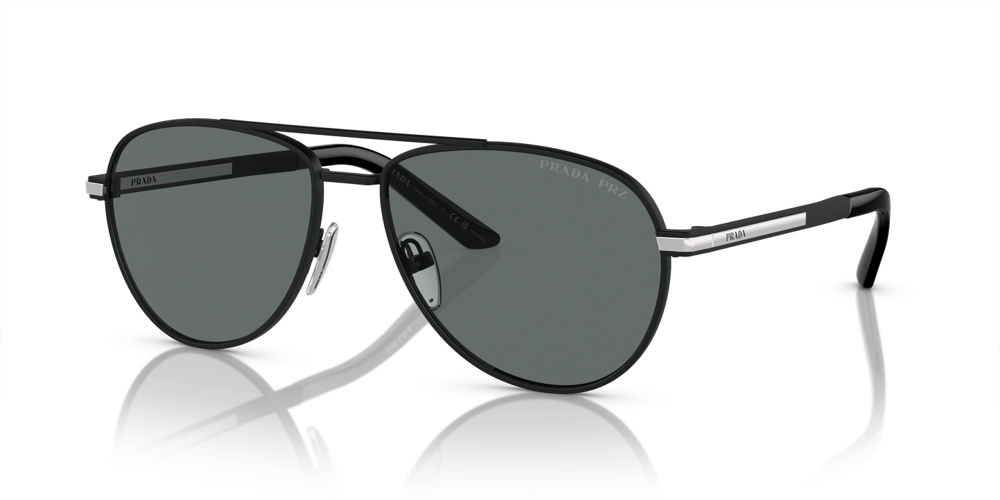 Prada PR A54S Matte Black-Dark Grey Polar Sunglasses