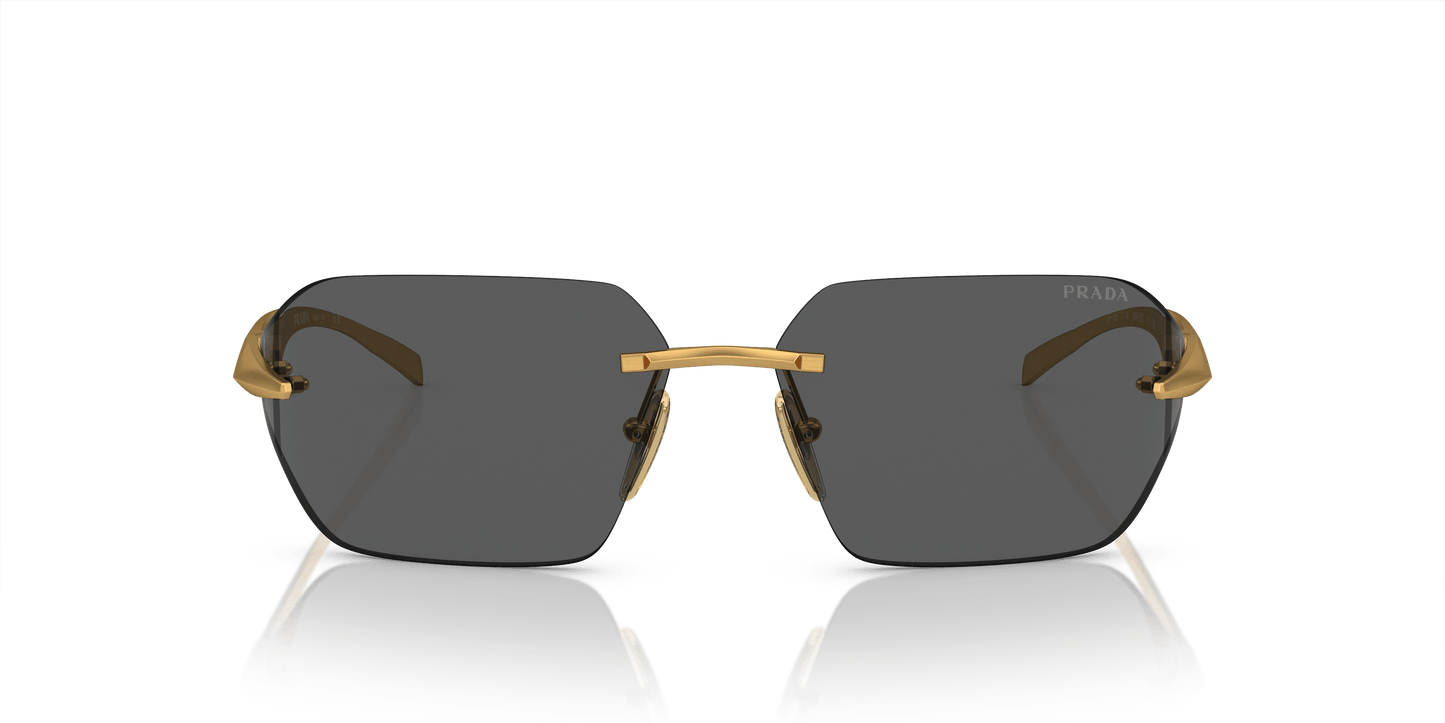 Prada Sunglasses Satin Yellow Gold-Dark Grey | PRADA PR A55S Satin Yellow Gold-Dark Grey