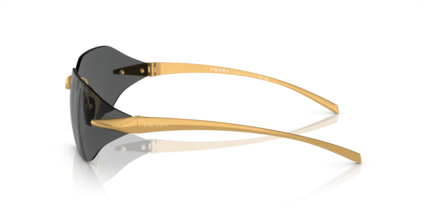משקפי שמש פראדה סאטן צהוב זהב-אפור כהה | PRADA PR A55S Satin Yellow Gold-Dark Grey