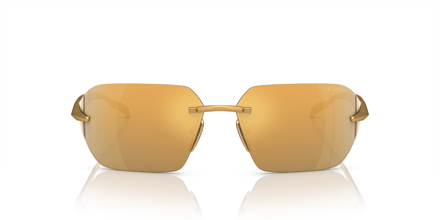 Prada Sunglasses Yellow Gold-Brown Mirror Multilayer Gold | PRADA PR A56S Satin Yellow Gold-Brown Mirror Multilayer Gold