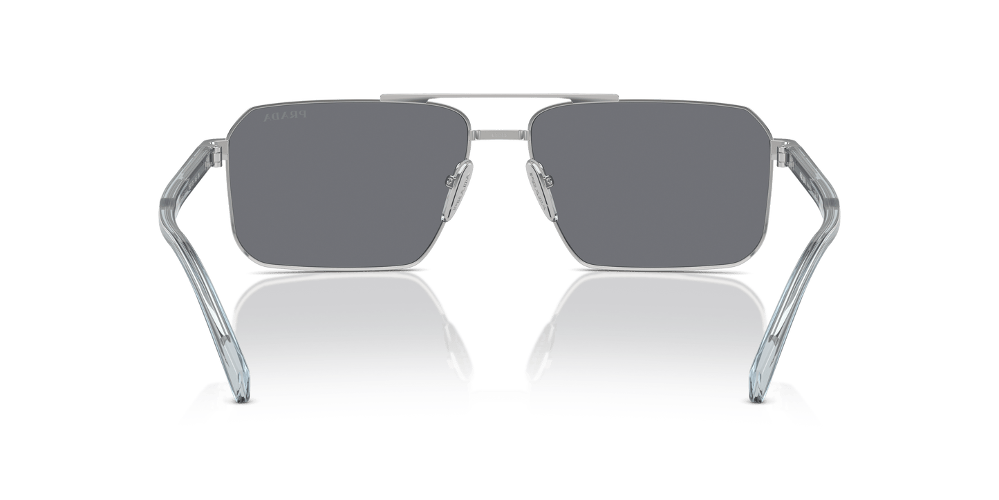 Prada Sunglasses Silver-Dark Grey Flash Silver | Prada PR A57S Silver-Dark Grey Flash Silver