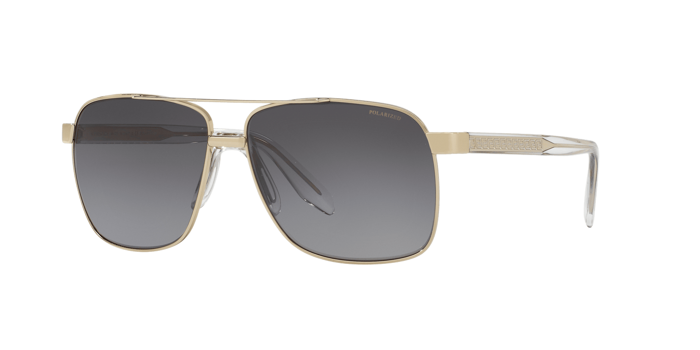 Versace Sunglasses Pale Gold-Light Grey Gradient Grey | Versace VE2174 Pale Gold-Light Grey Gradient Grey