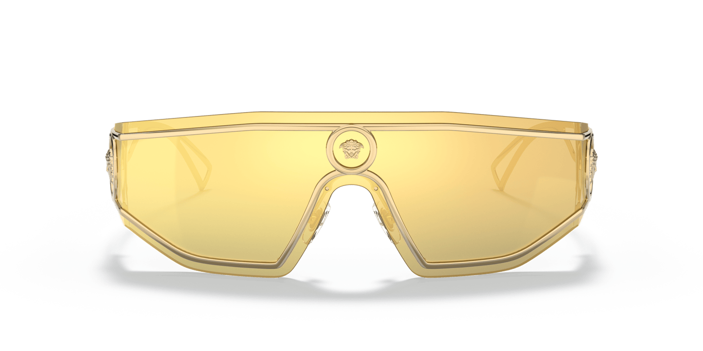 משקפי שמש של ורסאצ'ה מראה זהב-חום זהב | Versace VE2226 Gold-Brown Mirror Gold