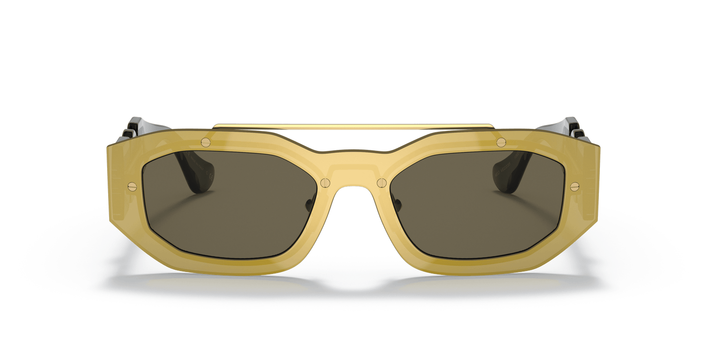 Versace Sunglasses Biggie Transparent Brown Mirror Gold-Brown | Versace VE2235 Biggie Transparent Brown Mirror Gold-Brown