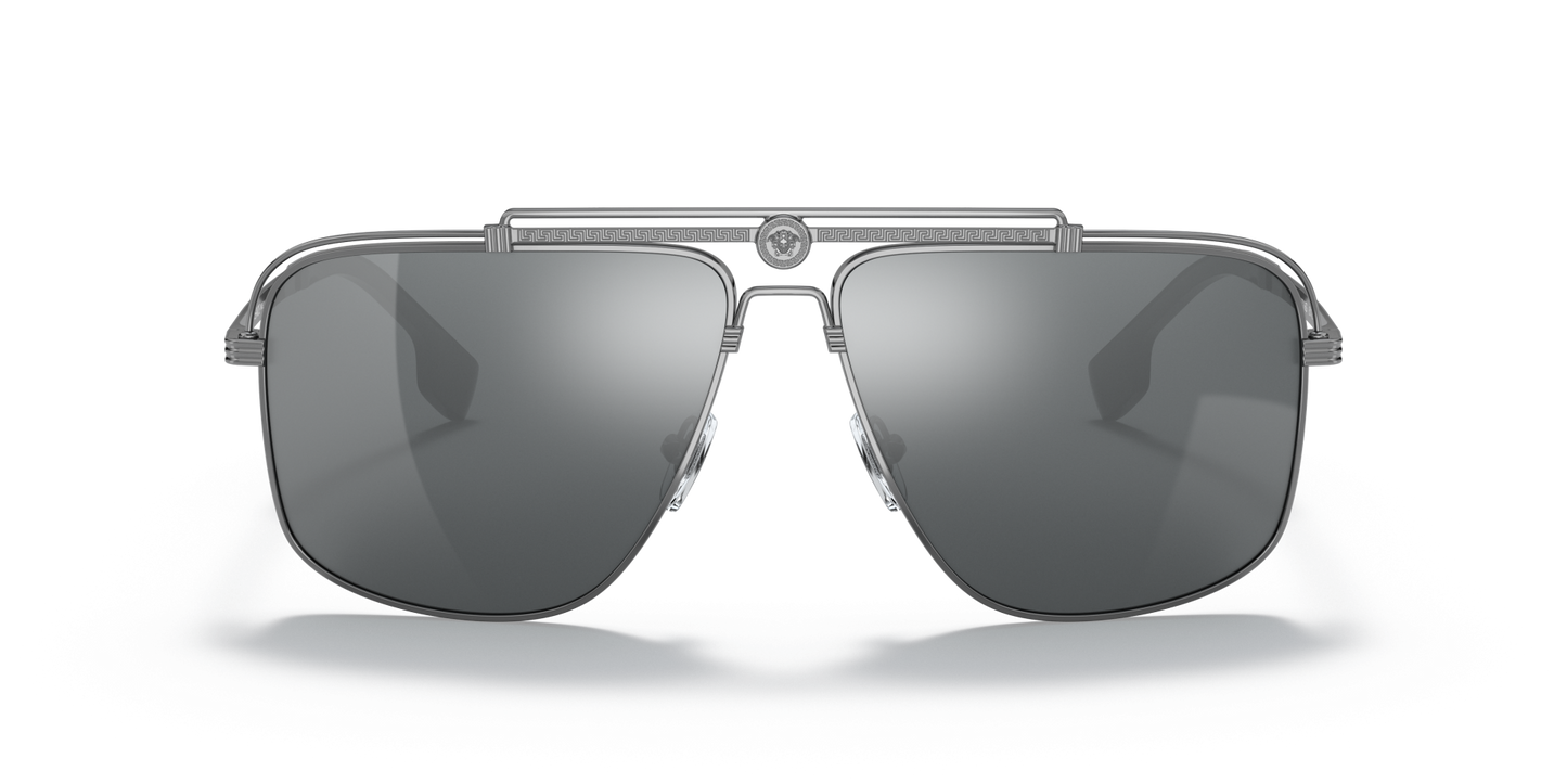 Versace Sunglasses Gunmetal-Light Grey Mirror Black | Versace VE2242 Gunmetal-Light Grey Mirror Black
