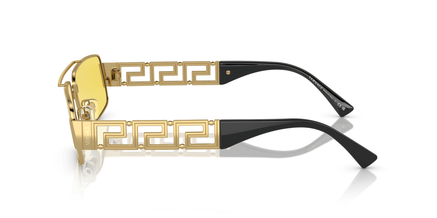 משקפי שמש של ורסאצ'ה זהב-צהוב מראה אדום | Versace VE2257 Gold-Yellow Mirror Red