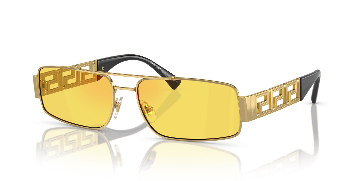 משקפי שמש של ורסאצ'ה זהב-צהוב מראה אדום | Versace VE2257 Gold-Yellow Mirror Red