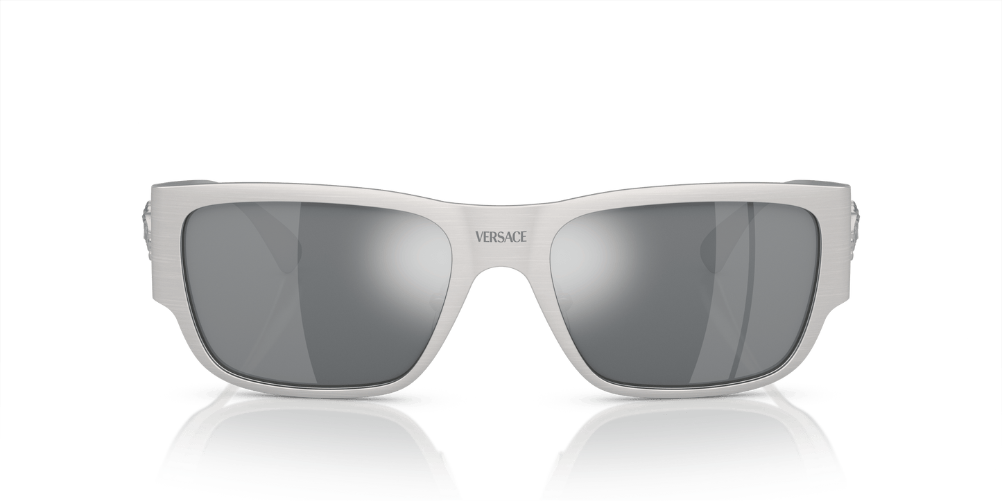 Versace Sunglasses Silver-Light Grey Black | Versace VE2262 Silver-Light Grey Mirror Black